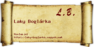 Laky Boglárka névjegykártya
