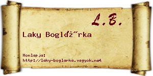 Laky Boglárka névjegykártya